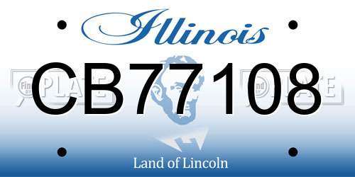 CB77108 Illinois License Plate