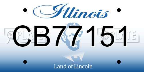 CB77151 Illinois License Plate