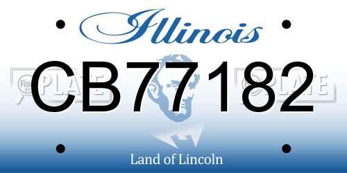 CB77182 Illinois License Plate