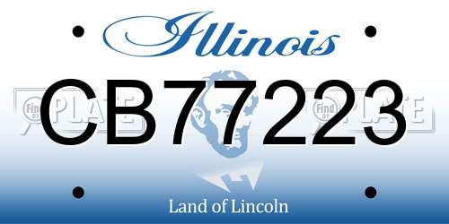 CB77223 Illinois License Plate