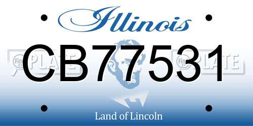 CB77531 Illinois License Plate