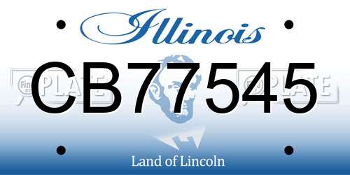 CB77545 Illinois License Plate