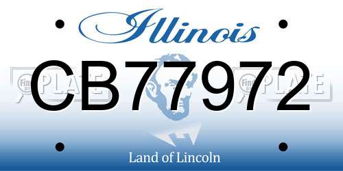 CB77972 Illinois License Plate
