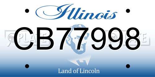 CB77998 Illinois License Plate