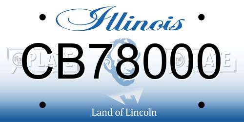 CB78000 Illinois License Plate