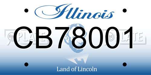 CB78001 Illinois License Plate