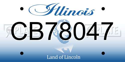 CB78047 Illinois License Plate