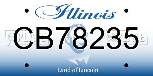 CB78235 Illinois License Plate