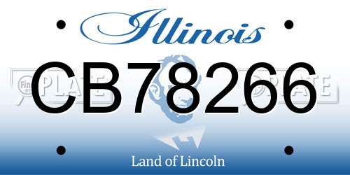 CB78266 Illinois License Plate
