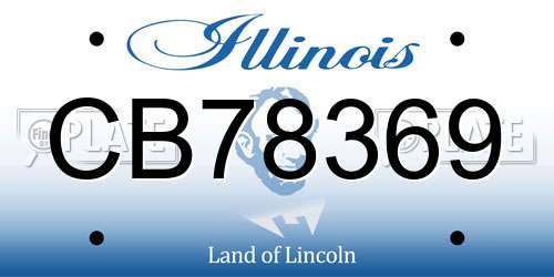 CB78369 Illinois License Plate