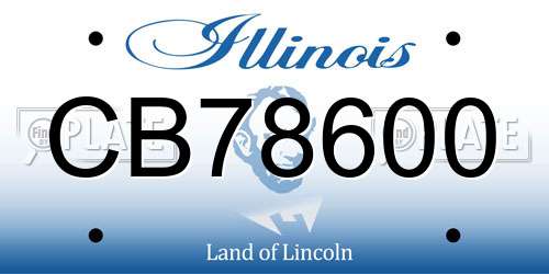 CB78600 Illinois License Plate