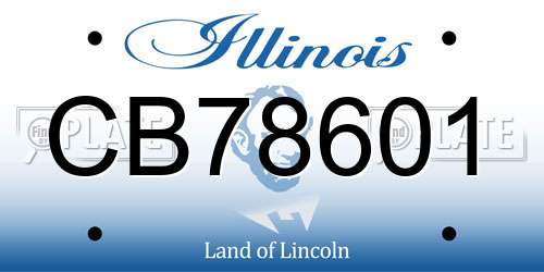 CB78601 Illinois License Plate