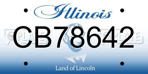 CB78642 Illinois License Plate