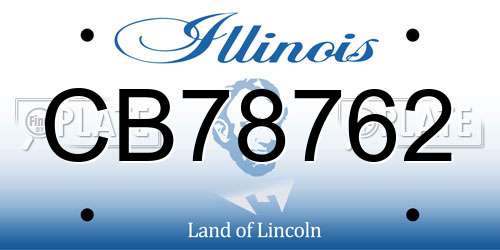 CB78762 Illinois License Plate