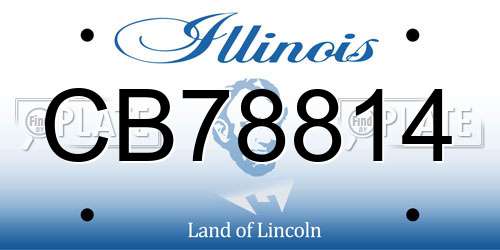 CB78814 Illinois License Plate