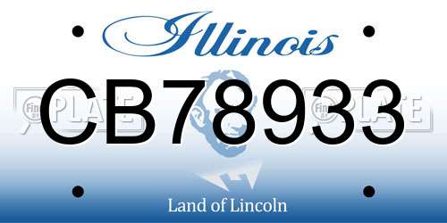 CB78933 Illinois License Plate