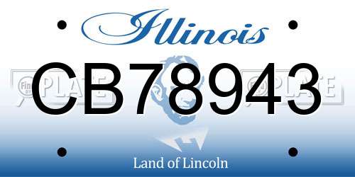CB78943 Illinois License Plate