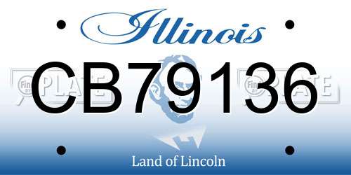 CB79136 Illinois License Plate