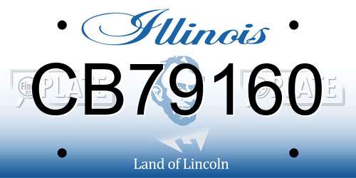 CB79160 Illinois License Plate
