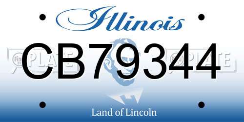 CB79344 Illinois License Plate