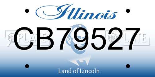 CB79527 Illinois License Plate