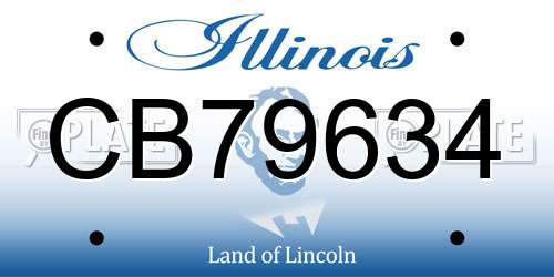 CB79634 Illinois License Plate