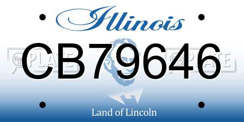 CB79646 Illinois License Plate