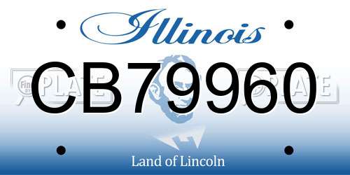 CB79960 Illinois License Plate