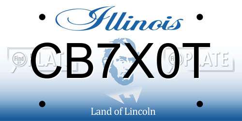 CB7X0T Illinois License Plate