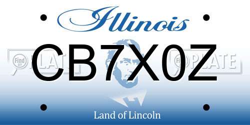 CB7X0Z Illinois License Plate