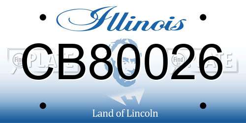 CB80026 Illinois License Plate