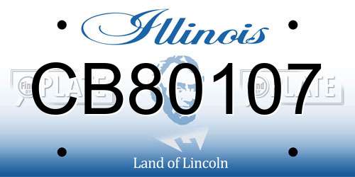 CB80107 Illinois License Plate