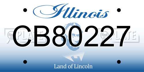 CB80227 Illinois License Plate