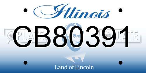 CB80391 Illinois License Plate