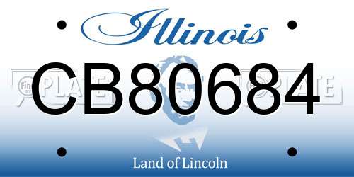 CB80684 Illinois License Plate