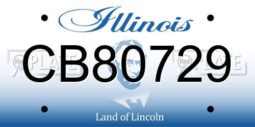 CB80729 Illinois License Plate