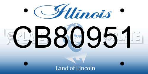 CB80951 Illinois License Plate