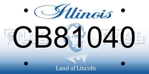 CB81040 Illinois License Plate