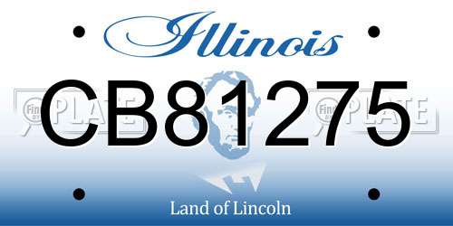 CB81275 Illinois License Plate