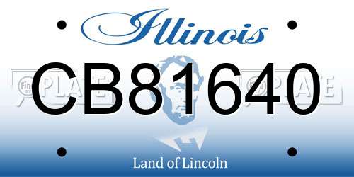 CB81640 Illinois License Plate