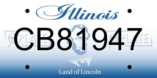 CB81947 Illinois License Plate
