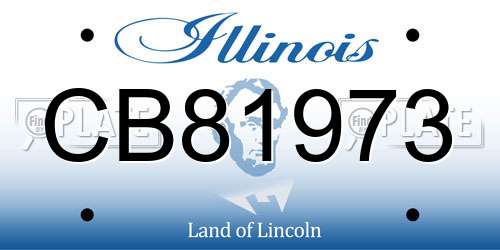 CB81973 Illinois License Plate