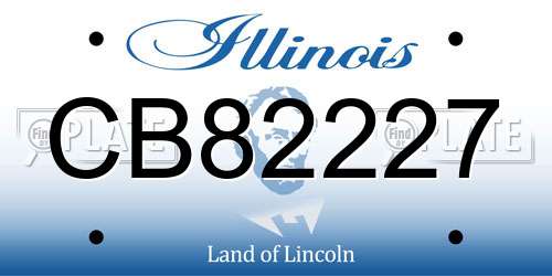CB82227 Illinois License Plate