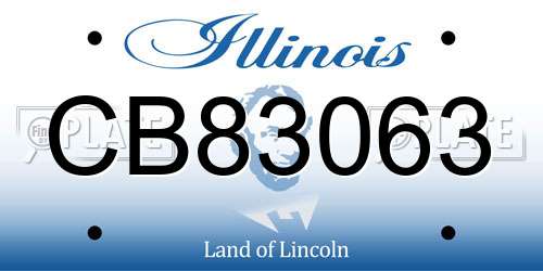CB83063 Illinois License Plate