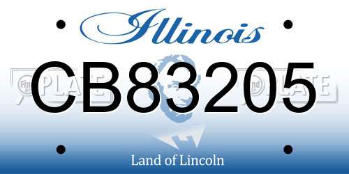 CB83205 Illinois License Plate