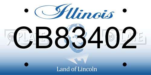 CB83402 Illinois License Plate