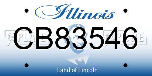 CB83546 Illinois License Plate
