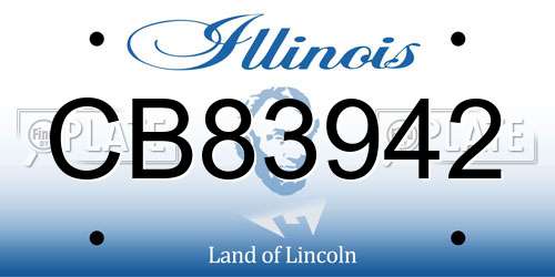 CB83942 Illinois License Plate