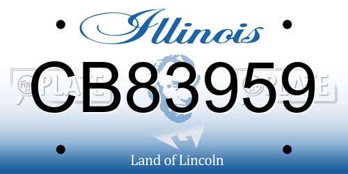 CB83959 Illinois License Plate