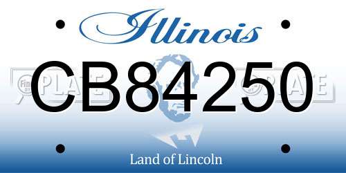 CB84250 Illinois License Plate